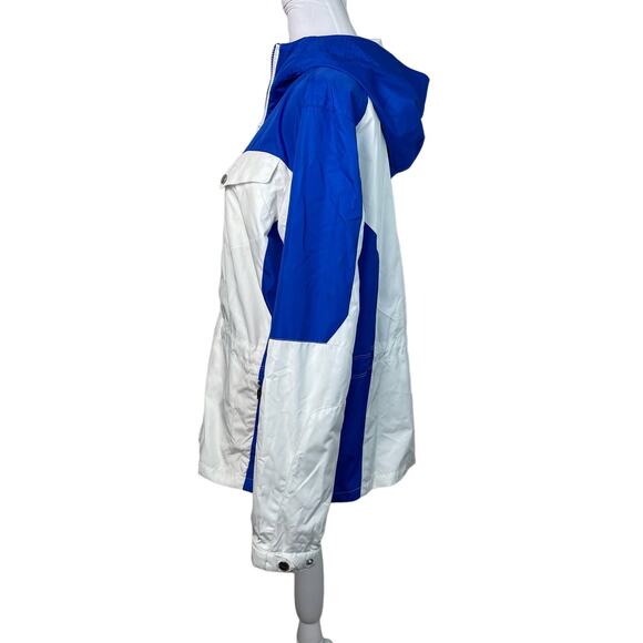 Lauren Ralph Lauren Royal Blue White Full Zip Windbreaker Rain Jacket Size L - Picture 4 of 7